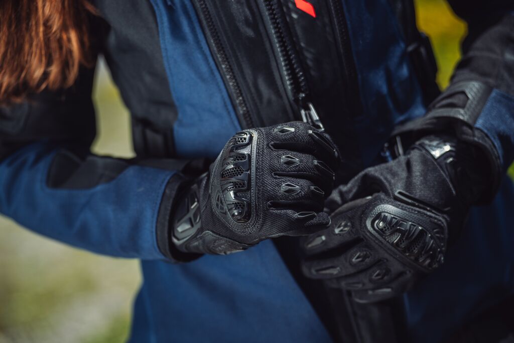 Manusi barbati Roadster vara piele/textil Ixon model Rise Air 2 MS culoare: negru - degete tactile, M (8/9)