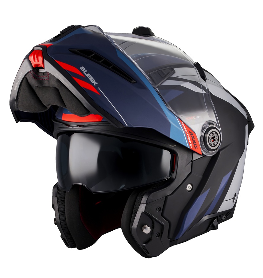 Casca modulabila (flip-up) Axxis GhostFighter SV Sleek B7 albastru mat (ochelari soare integrati) Pinlock Ready – tip viziera: MT-V-36 - Albastru mat, XS (53/54cm)