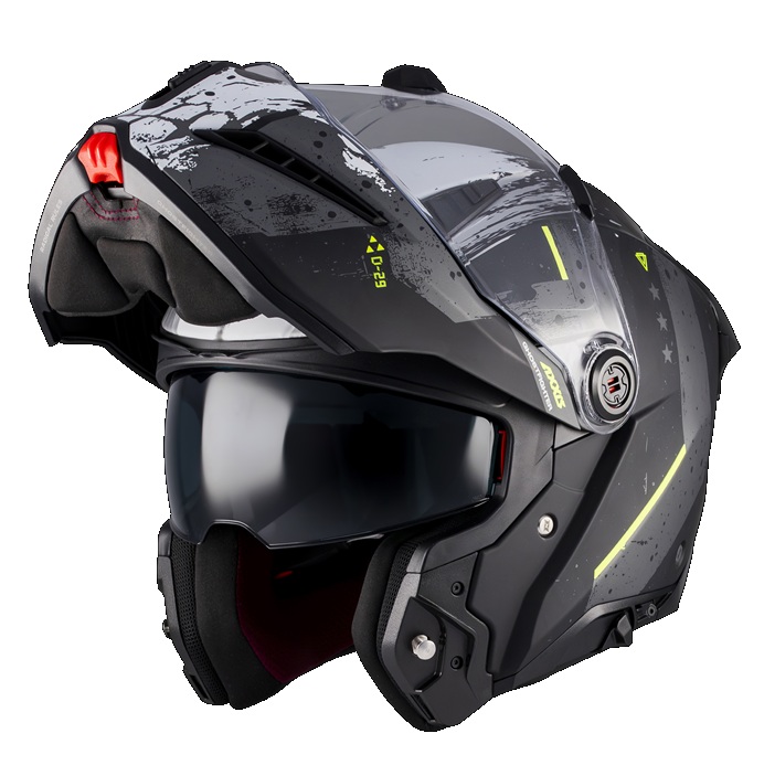 Casca modulabila (flip-up) Axxis GhostFighter SV D29 B2 gri mat (ochelari soare integrati) Pinlock Ready – tip viziera: MT-V-36, S (55/56cm)