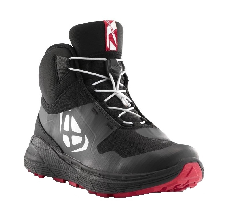Ghete moto Urban/Adventure barbati All Season Ixon model Snake WP MS culoare: negru/alb/rosu, 44