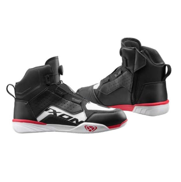 Ghete moto Urban/Roadster barbati All Season Ixon model Vyper WP MS culoare: negru/alb/rosu (100% waterproof), 41