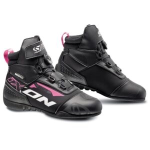 Ghete moto Roadster femei All season Ixon model Ranker WP LS culoare: negru/alb/fuchsia (roz) (100% waterproof), 40