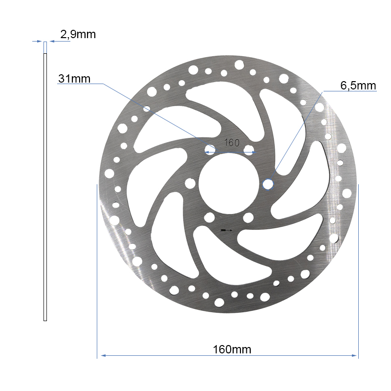 Disc frana R6 160mm 6H 48mm / 2.9mm Gri