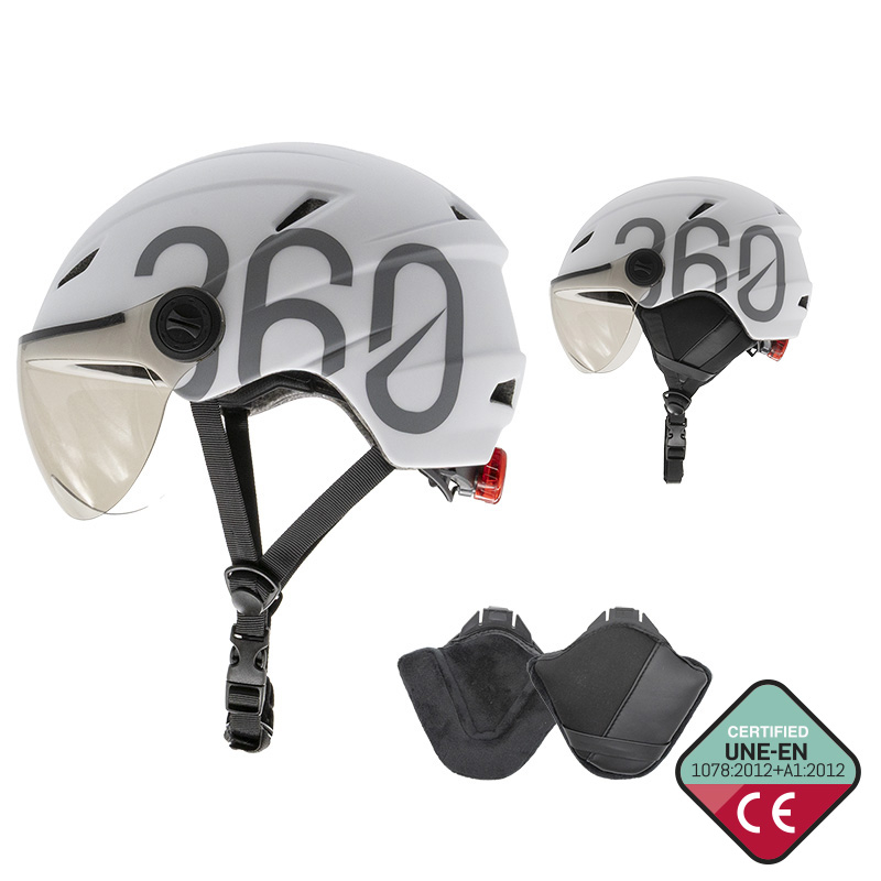 Casca GLOOB Urban Alb-Gri M, cu insertii detasabile