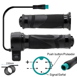 Maneta acceleratie Ewheel EWF443 cu buton, impermeabil