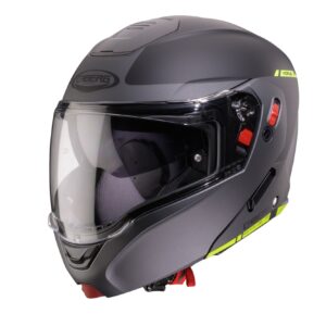 Casca modulabila (flip-up) Caberg model Horus X Ray L6 negru/gri/galben fluor mat Pinlock ready - lentila Pinlock inclusa, M (57/58cm)