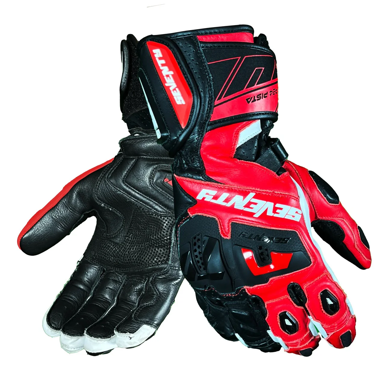 Manusi barbati Racing vara Seventy model SD-R24 Pista negru/rosu, XXL (11 cm)