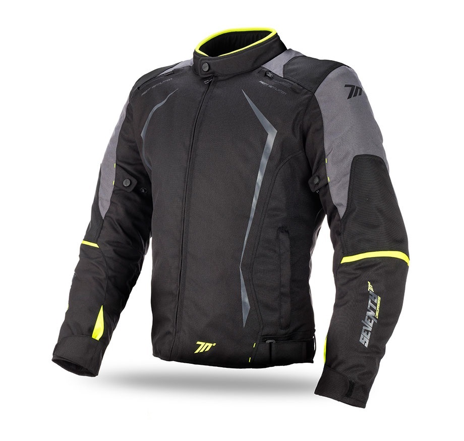 Geaca (jacheta) motociclete barbati Racing Seventy vara/iarna model SD-JR47 culoare: negru/galben fluor, XXXL
