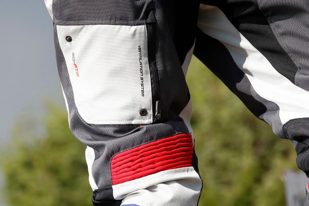 Pantaloni motociclete Touring unisex Seventy vara/iarna model SD-PT3 culoare: gri/rosu/albastru, L