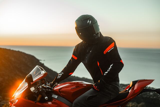 Geaca (jacheta) motociclete barbati Racing/Roadster Ixon vara model Pulsion Air MS culoare: negru/alb/rosu, S