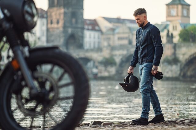 Geaca (jacheta) motociclete barbati Urban/Roadster Ixon vara model Shadow MS culoare: navy (albastru), XXXL