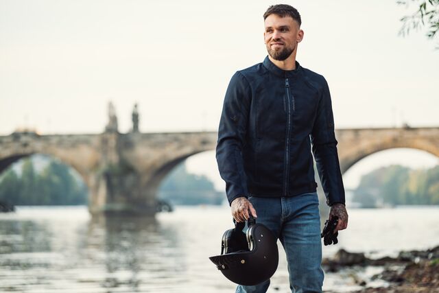 Geaca (jacheta) motociclete barbati Urban/Roadster Ixon vara model Shadow MS culoare: navy (albastru), XXXL