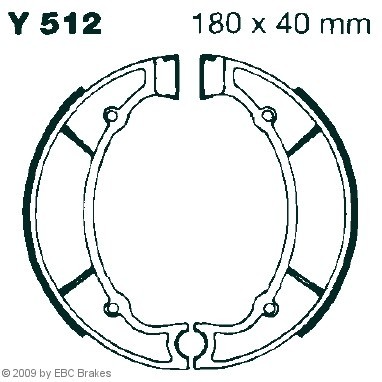 Set saboti frana (ferodo) EBC Y512 - Yamaha XV 500 - 750 SE Special (81-84) - XJ 550 (81-84) - XV 750 Virago (92-94)