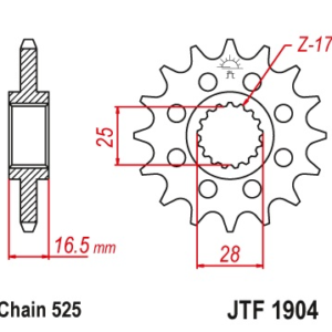 Pinion fata 15 dinti pas lant 525 - KTM Adventure - Super Adventure 950-1290 - Supermoto 950-990 - Super Adventure 1290
