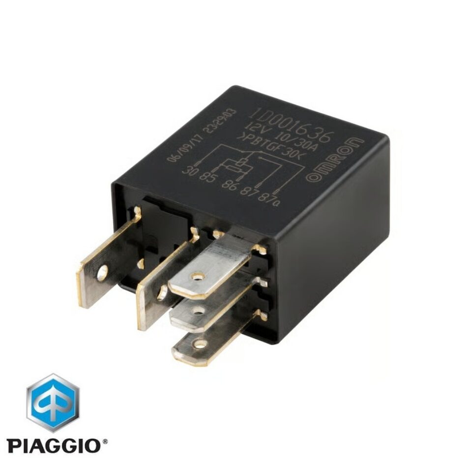 Micro releu original 12V 30A/10A - Piaggio Beverly - Liberty - Medley - MP3 - Vespa GTS - GTV - Primavera Sprint 50-500cc