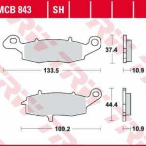 Set placute frana spate TRW MCB843 - Kawasaki VN 900 (06-17) - VN 1500 (01-03) - VN 1600 (03-08) - VN 2000 (04-10)