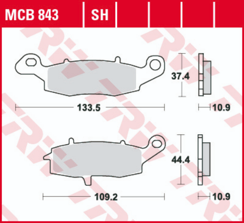 Set placute frana spate TRW MCB843 - Kawasaki VN 900 (06-17) - VN 1500 (01-03) - VN 1600 (03-08) - VN 2000 (04-10)