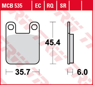 Set placute frana TRW MCB535 - Aprilia RS - RX - Italjet Formula - Peugeot Speedfight - Vivacity - Ludix - Jet Force - Trekker