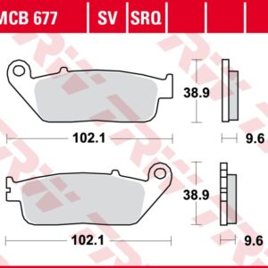 Set placute frana TRW MCB677 - Honda CBR 250-300-650 - CB-CBF 500 - VL 600 Transalp - NC 750 Integra - VT 750 Shadow