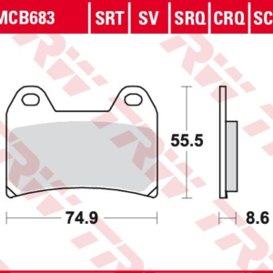 Set placute frana TRW MCB683 - Aprilia RS 250 - RSV 1100 - Ducati Monster - Husqvarna LT - KTM LC4 - Yamaha XT 660