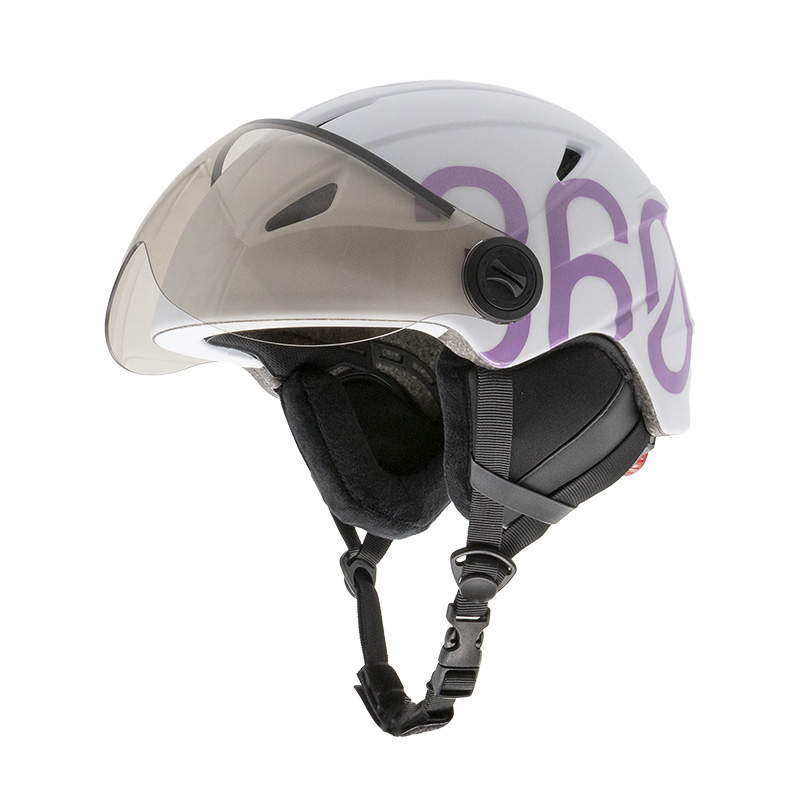Casca trotineta electrica GLOOB Urban Alb-Violet L, cu insertii detasabile