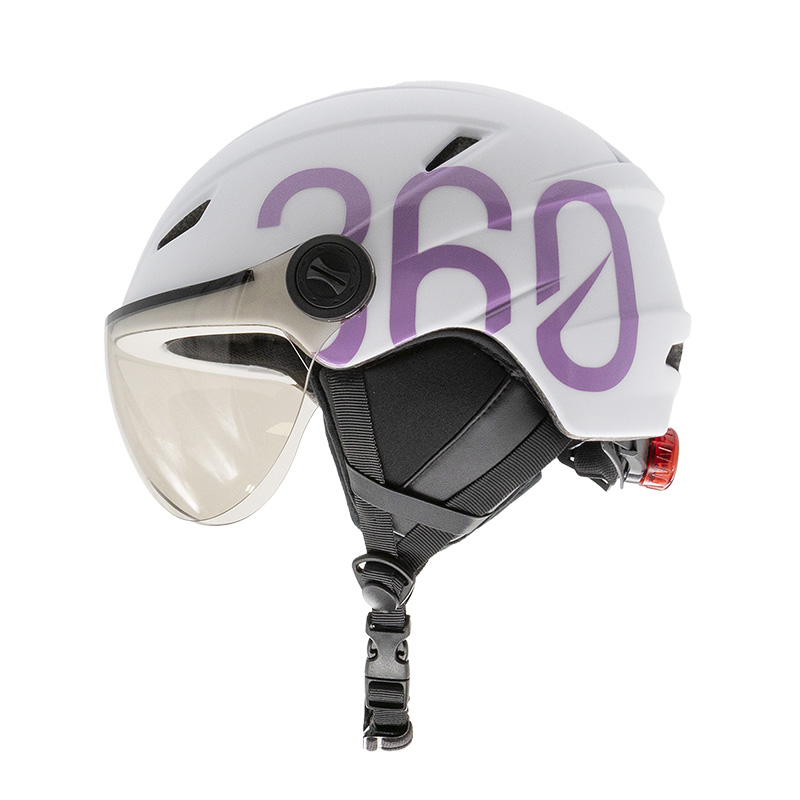 Casca trotineta electrica GLOOB Urban Alb-Violet L, cu insertii detasabile