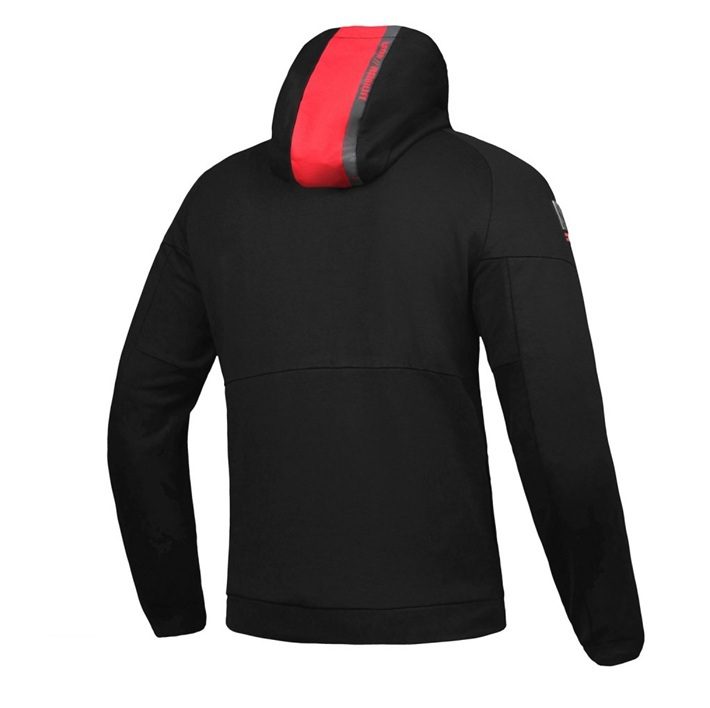 Geaca (hanorac tip hoodie) motociclete barbati Urban Ixon vara model Touchdown culoare: negru/rosu 4XL