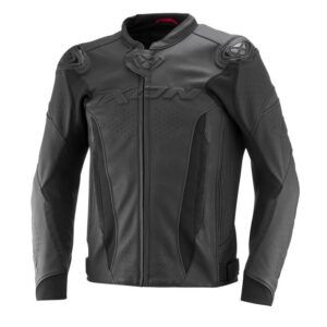 Geaca (jacheta) motociclete barbati piele Racing Ixon vara model Vortex 3 MS culoare: negru/negru XXXL
