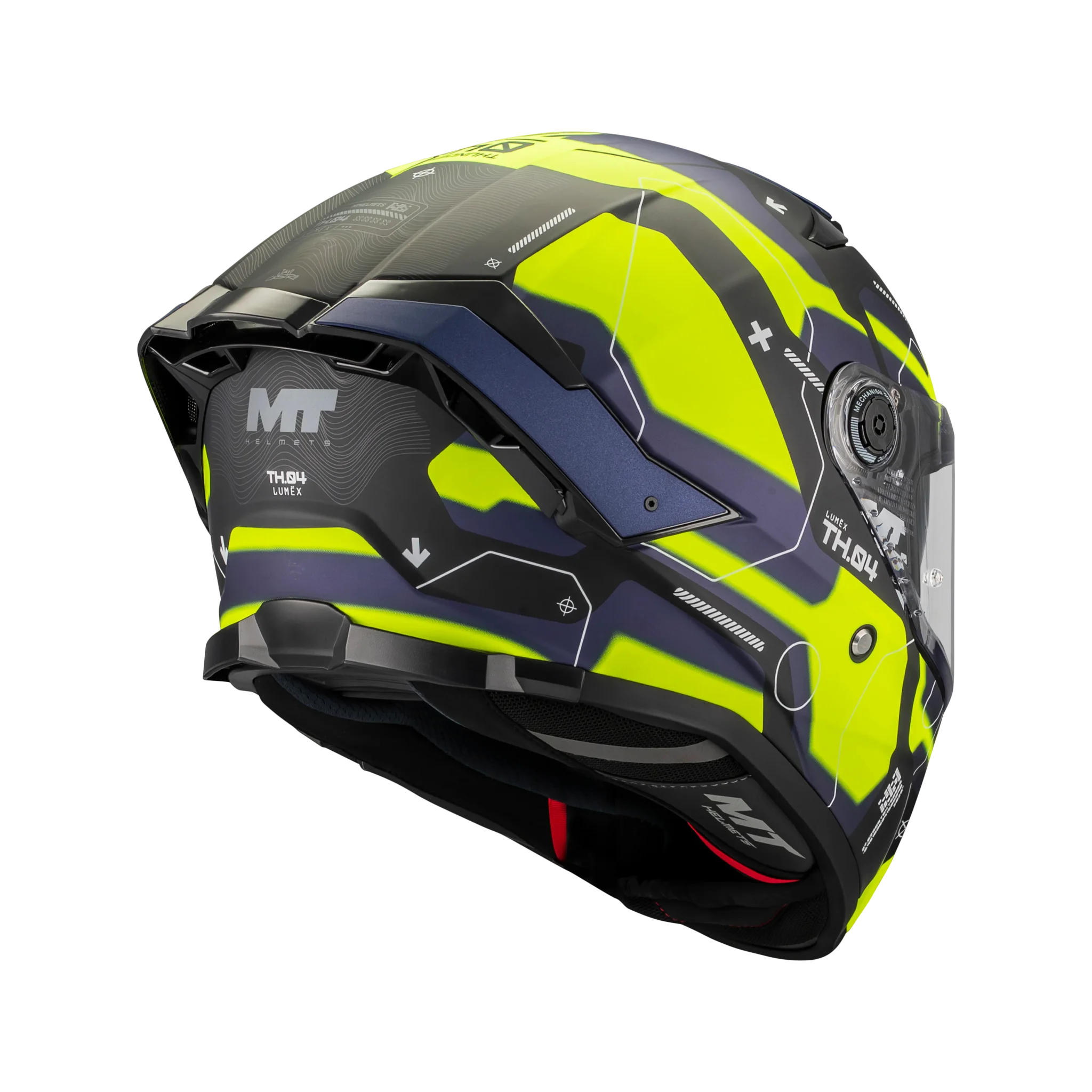 Casca integrala MT Thunder 4 SV Lumex B27 albastru/galben mat (ochelari soare integrati) XL (61/62cm)