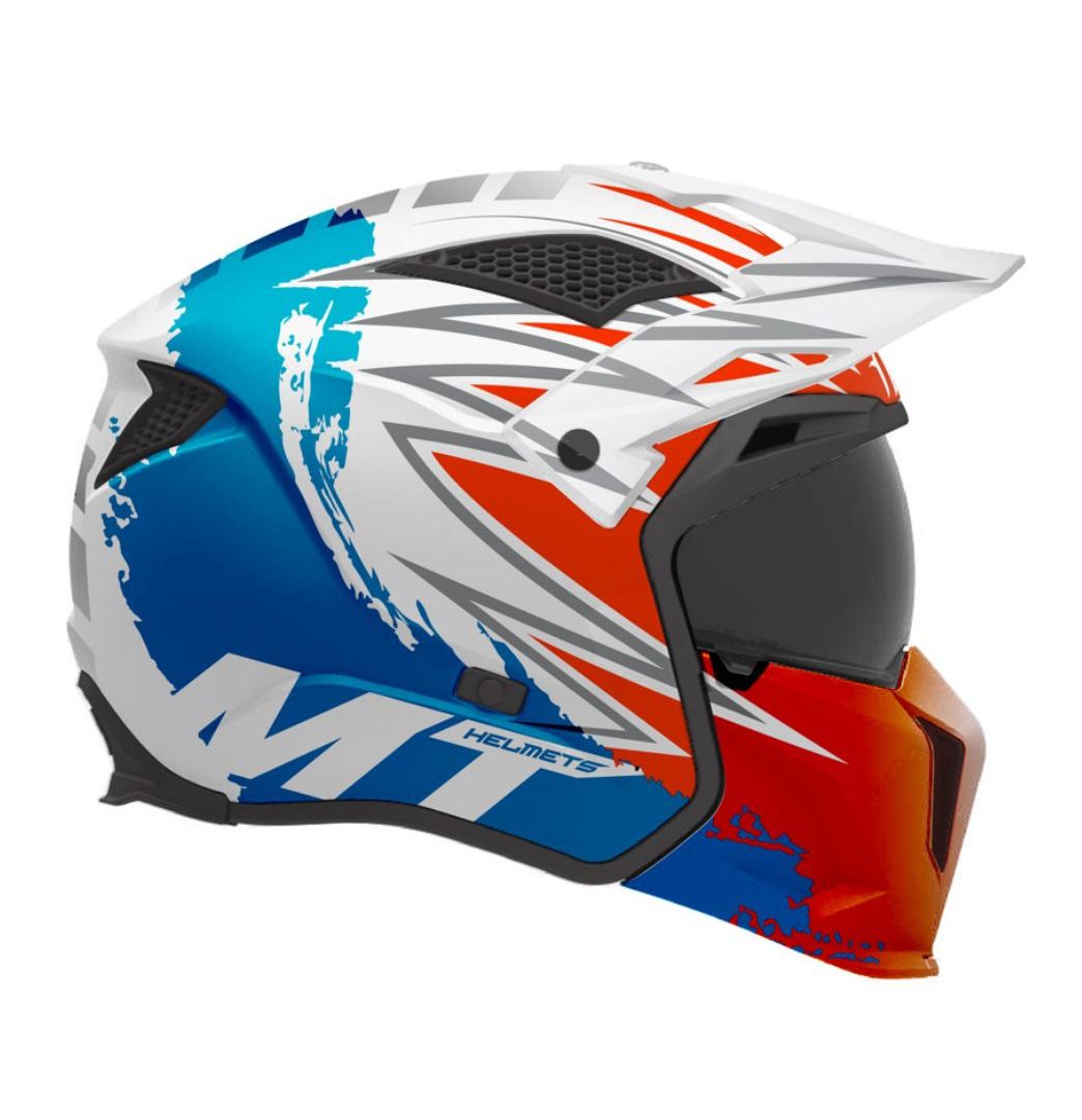 Casca MT Streetfighter SV S Tackle A7 alb lucios (ochelari soare integrati) – masca (protectie) barbie si cozoroc detasabile – omologare noua ECE 22.06 XS (53/54cm)