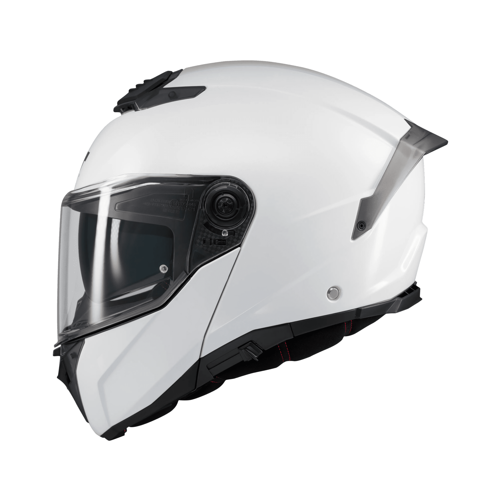 Casca modulabila MT Atom 2 SV Pure A0 alb lucios (ochelari soare integrati) + lentila antiaburire Pinlock 70 cadou – tip viziera: MT-V-35 S (55/56cm)