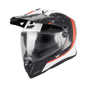 Casca touring/adventure MT model Track SV Nomad A15 negru/alb/rosu lucios – tip viziera: HS 12 XL (61/62cm)