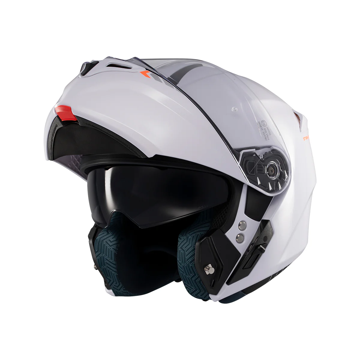 Casca modulabila Axxis model Storm S SV A0 alb lucios Pinlock ready – omologare noua ECE 22.06 – tip viziera: MT-V-25 XXL (63/64cm)