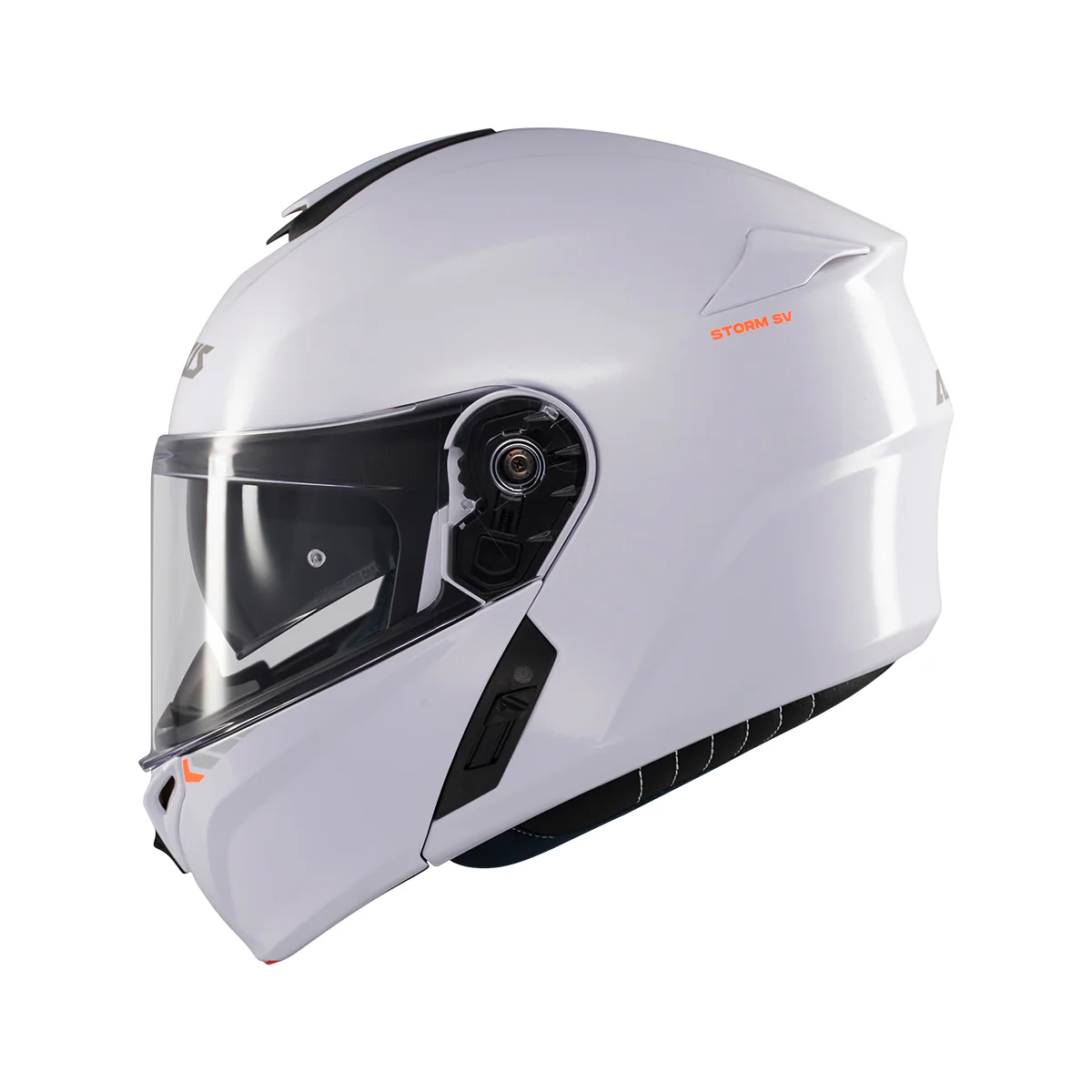 Casca modulabila Axxis model Storm S SV A0 alb lucios Pinlock ready – omologare noua ECE 22.06 – tip viziera: MT-V-25 XXL (63/64cm)