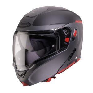 Casca modulabila (flip-up) Caberg model Horus X Ray L7 negru/gri/rosu fluor mat Pinlock ready – lentila Pinlock inclusa XS (53/54cm)