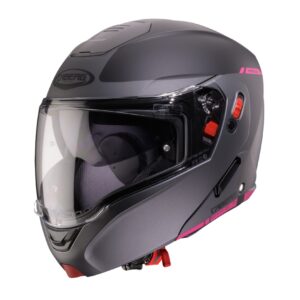 Casca modulabila (flip-up) Caberg model Horus X Ray L9 negru/gri/fuchsia (roz) mat Pinlock ready – lentila Pinlock inclusa XS (53/54cm)