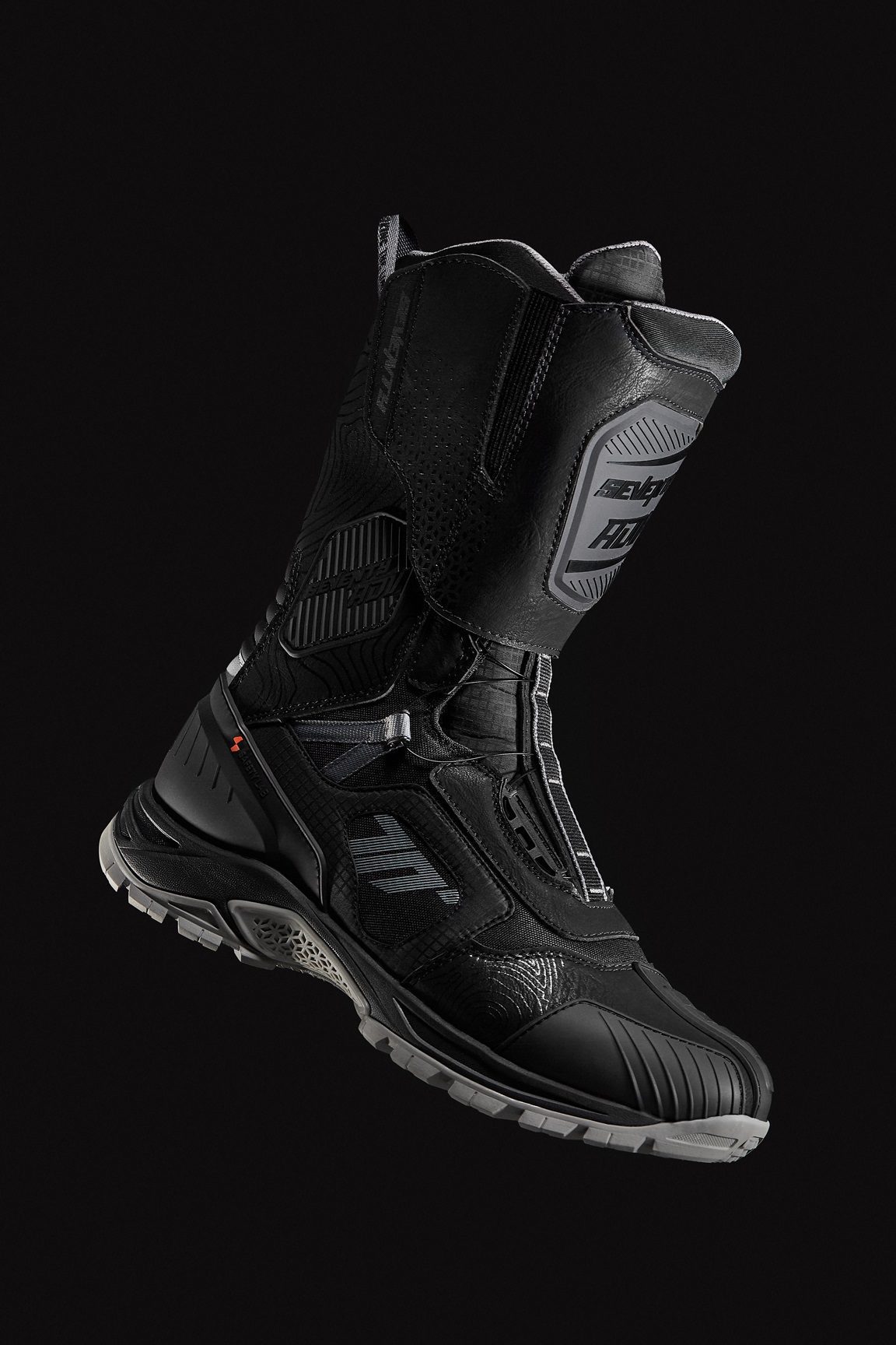 Ghete (cizme) moto Adventure (Touring) Unisex Seventy model SD-BA6 Stelvio culoare: negru/gri 45