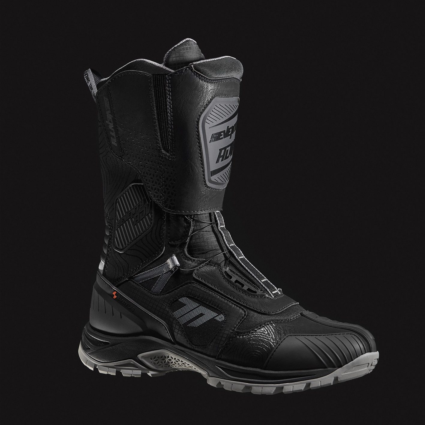 Ghete (cizme) moto Adventure (Touring) Unisex Seventy model SD-BA6 Stelvio culoare: negru/gri 45