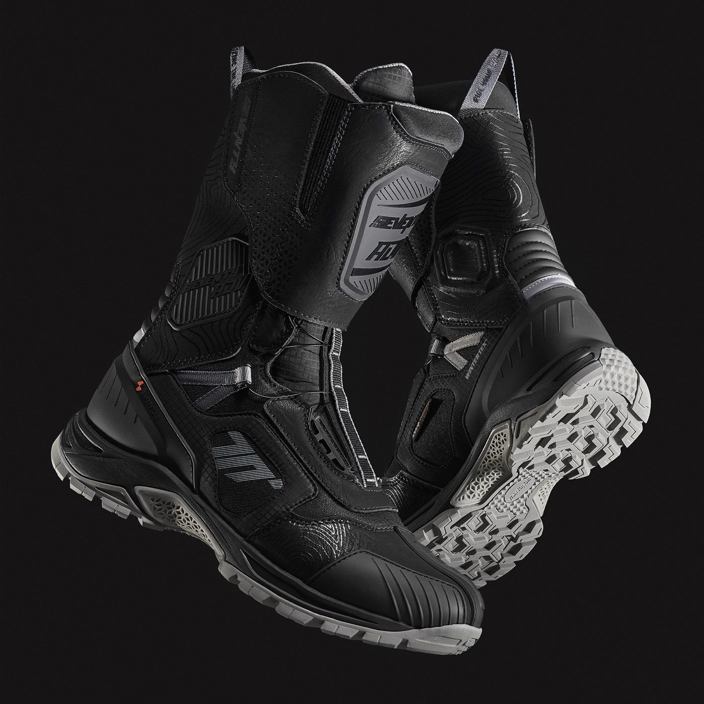 Ghete (cizme) moto Adventure (Touring) Unisex Seventy model SD-BA6 Stelvio culoare: negru/gri 45