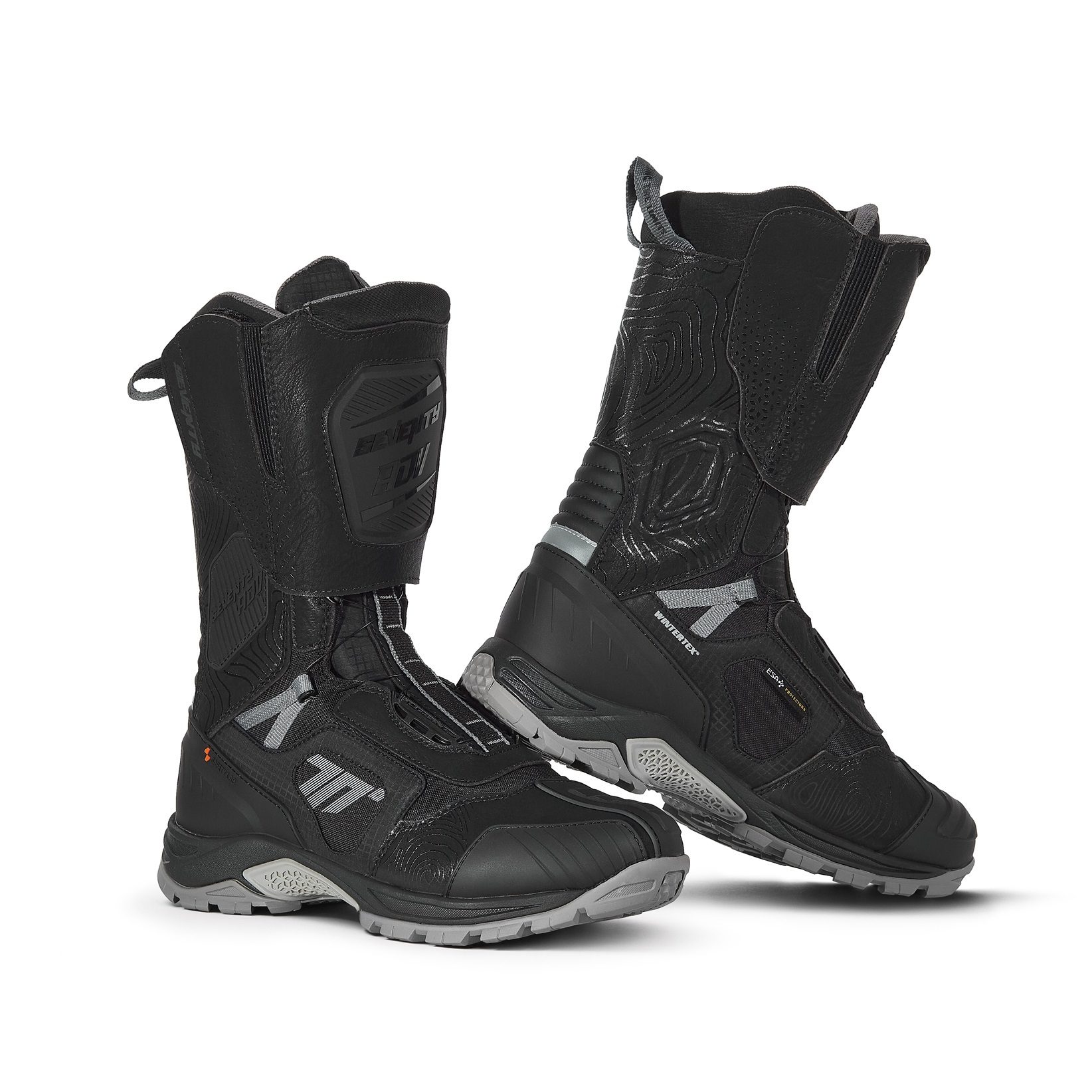 Ghete (cizme) moto Adventure (Touring) Unisex Seventy model SD-BA6 Stelvio culoare: negru/gri 45