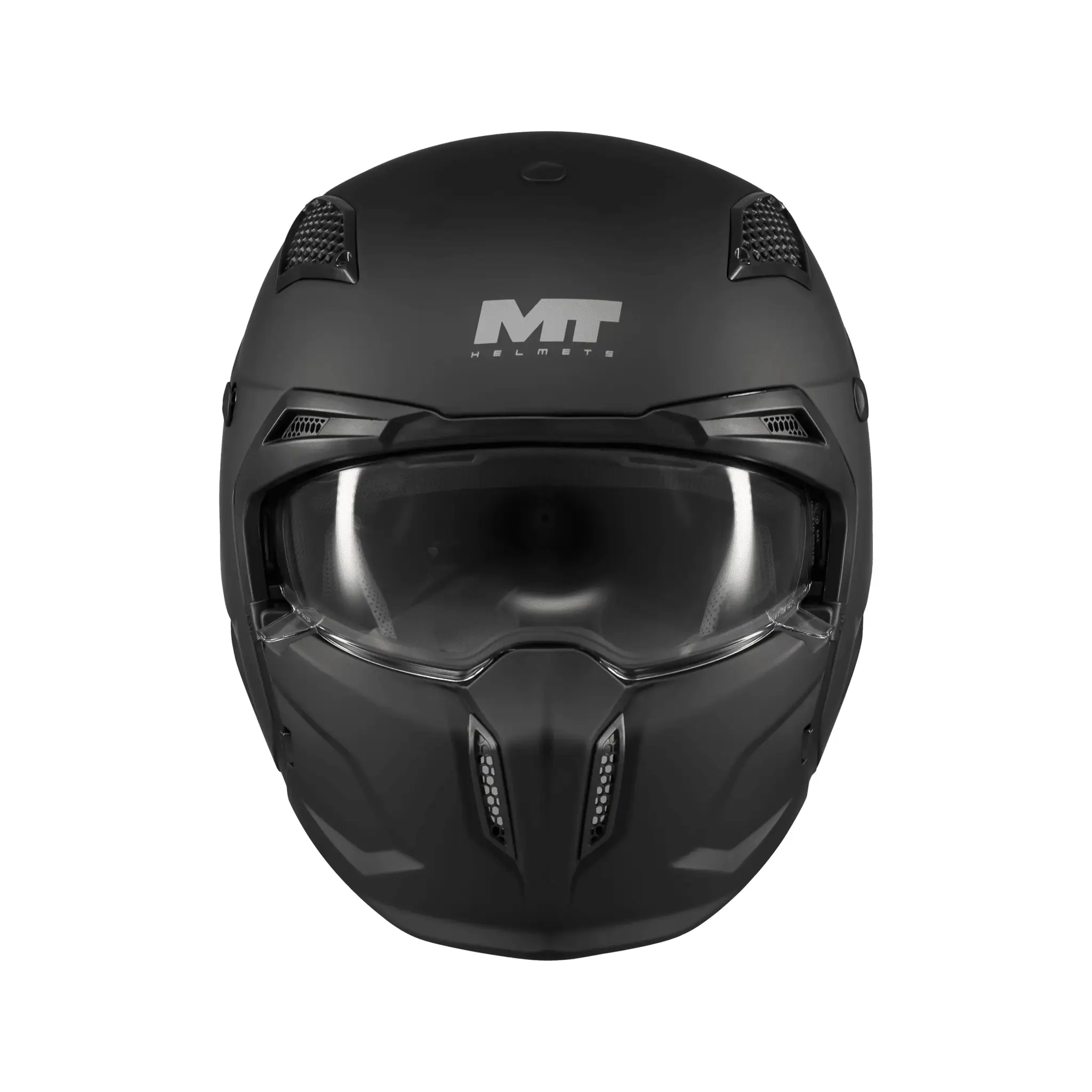 Casca MT Streetfighter SV S Pure A1 negru mat (ochelari soare integrati) – masca (protectie) barbie si cozoroc detasabile – omologare noua ECE 22.06 M (57/58cm)