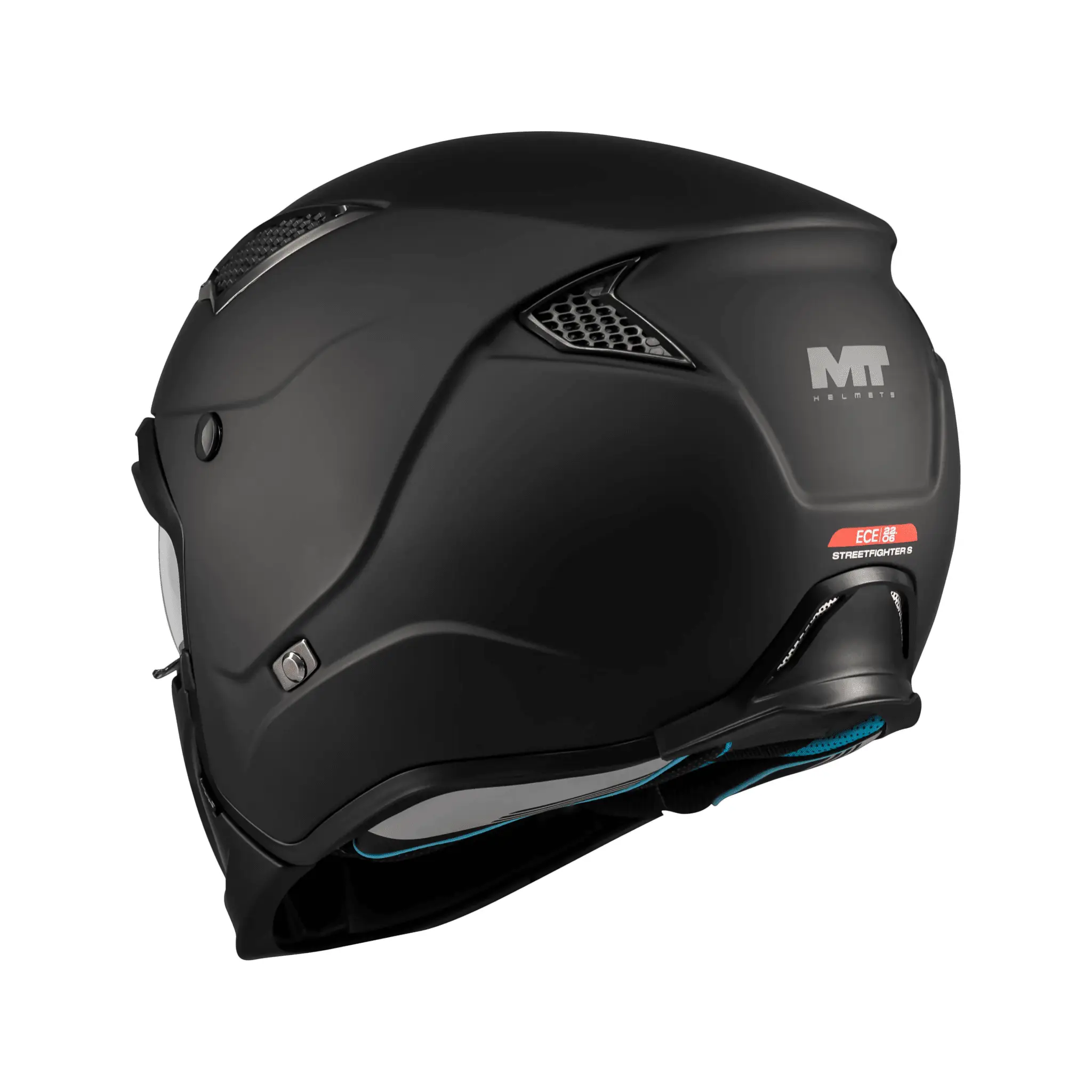 Casca MT Streetfighter SV S Pure A1 negru mat (ochelari soare integrati) – masca (protectie) barbie si cozoroc detasabile – omologare noua ECE 22.06 M (57/58cm)