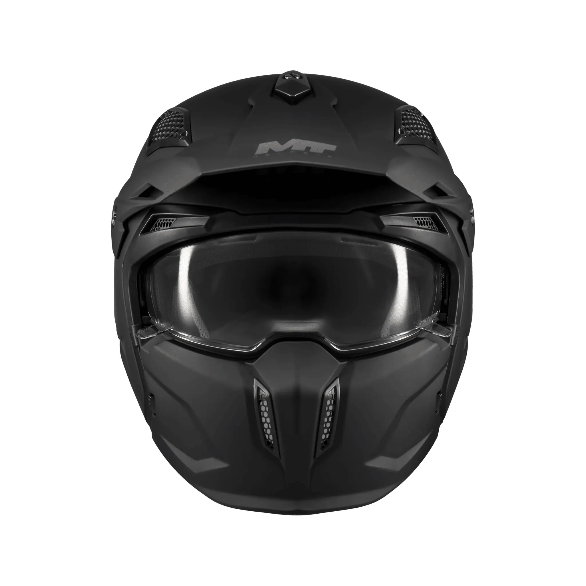 Casca MT Streetfighter SV S Pure A1 negru mat (ochelari soare integrati) – masca (protectie) barbie si cozoroc detasabile – omologare noua ECE 22.06 XL (61/62cm)