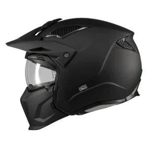 Casca MT Streetfighter SV S Pure A1 negru mat (ochelari soare integrati) – masca (protectie) barbie si cozoroc detasabile – omologare noua ECE 22.06 L (59/60cm)