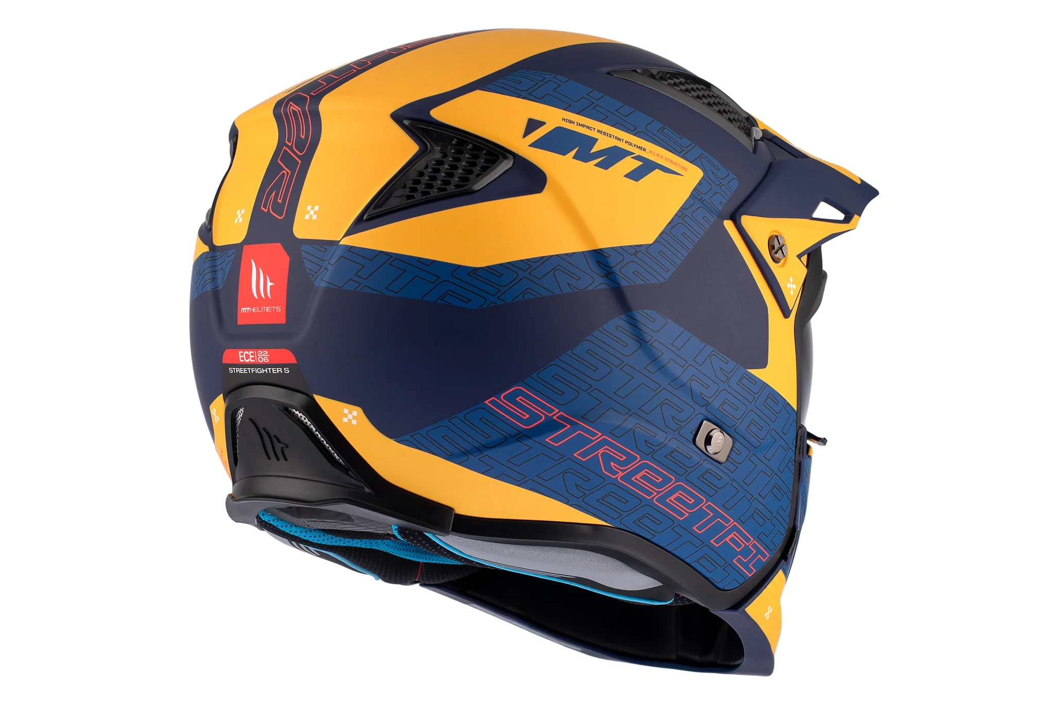 Casca MT Streetfighter SV S Totem C3 galben mat (ochelari soare integrati) – masca (protectie) barbie si cozoroc detasabile – omologare noua ECE 22.06 XS (53/54cm)