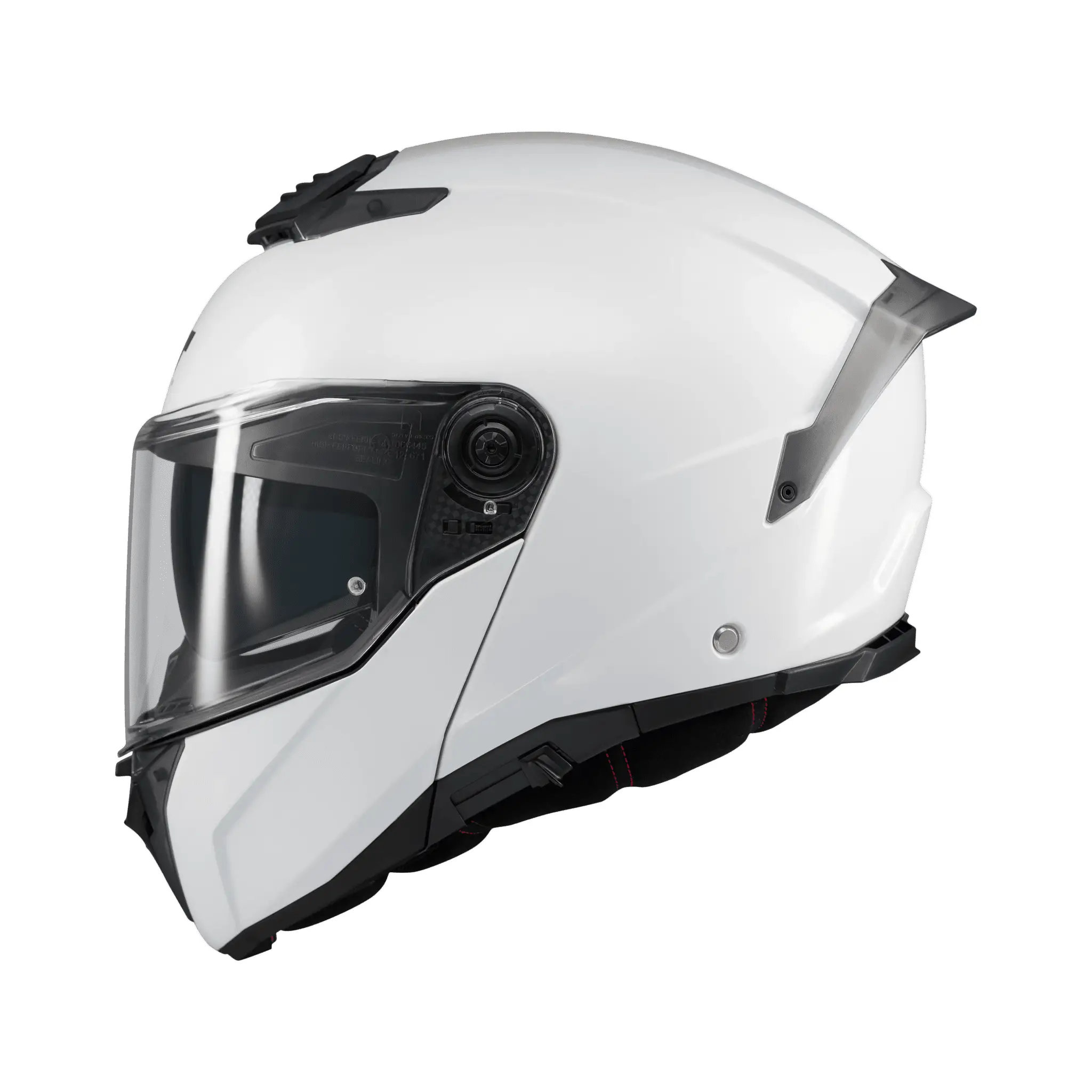 Casca modulabila MT Atom 2 SV Pure A0 alb lucios (ochelari soare integrati) + lentila antiaburire Pinlock 70 cadou – tip viziera: MT-V-35 XL (61/62cm)