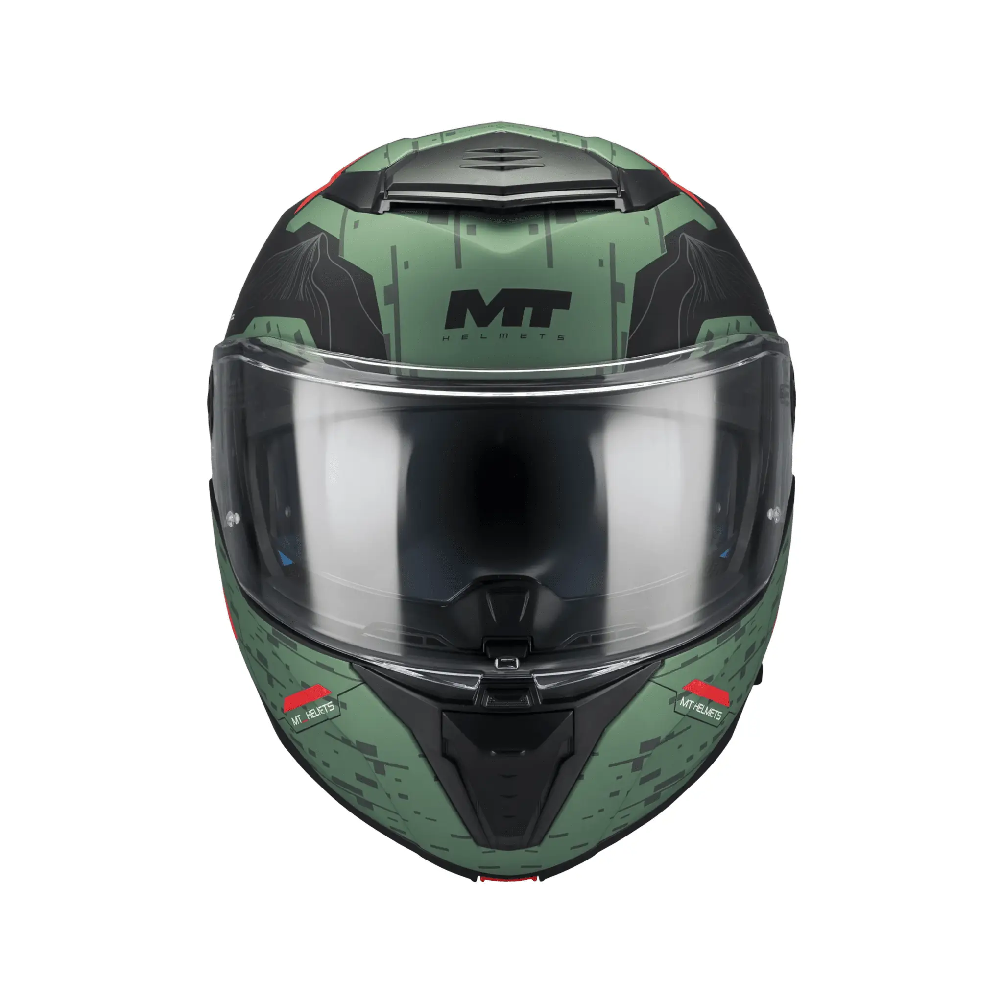 Casca modulabila MT Atom 2 SV Highlands C6 verde mat (ochelari soare integrati) + lentila antiaburire Pinlock 70 cadou – tip viziera: MT-V-35 XS (53/54cm)