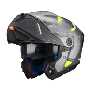 Casca modulabila MT Atom 2 SV Highlands E2 gri mat (ochelari soare integrati) + lentila antiaburire Pinlock 70 cadou – tip viziera: MT-V-35 M (57/58cm)