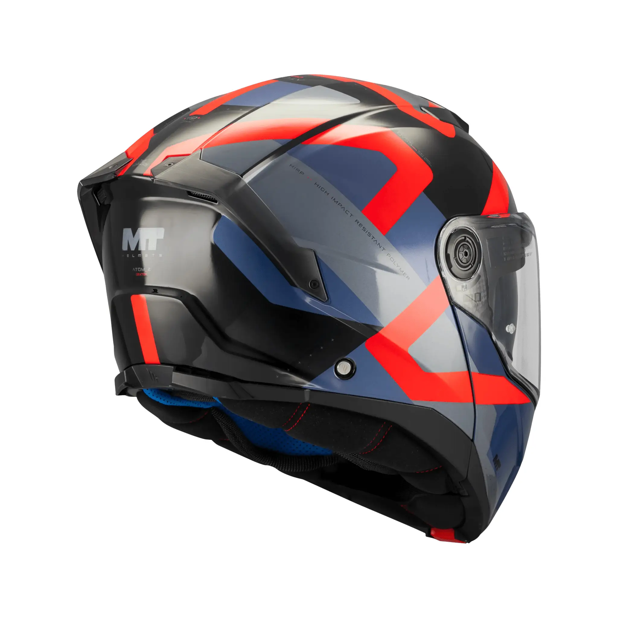 Casca modulabila MT Atom 2 SV Dexter B15 rosu/albastru lucios (ochelari soare integrati) tip viziera: MT-V-35 XXL (63/64cm)