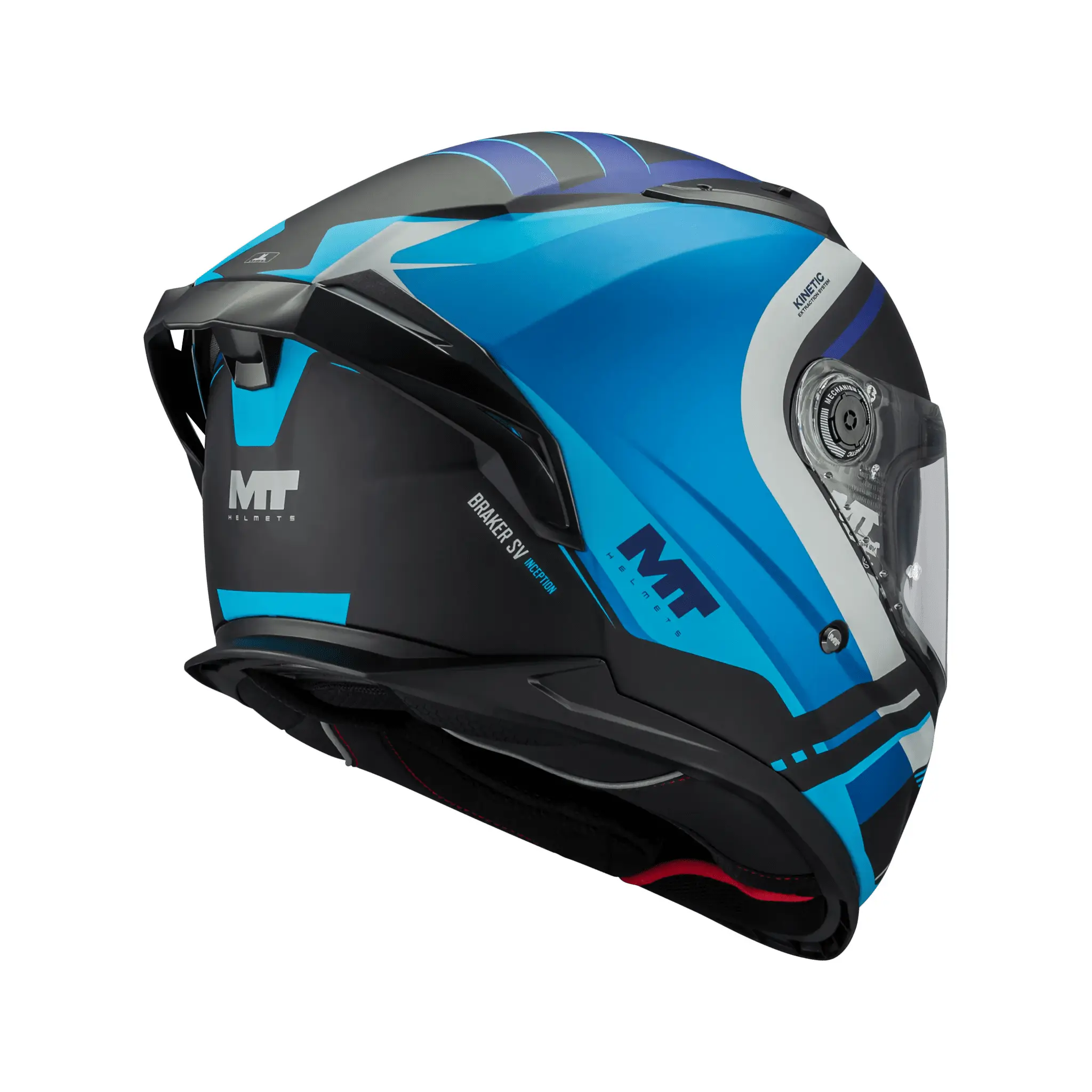 Casca integrala MT Braker SV Inception B7 albastru mat (ochelari soare integrati) – tip viziera: MT-V-28B – DKS435 – punctaj maxim SHARP Test – 5 stele M (57/58cm)